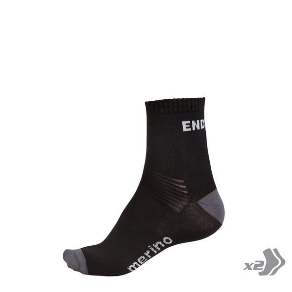 Men's BaaBaa Merino Sock (Twin Pack) - Black